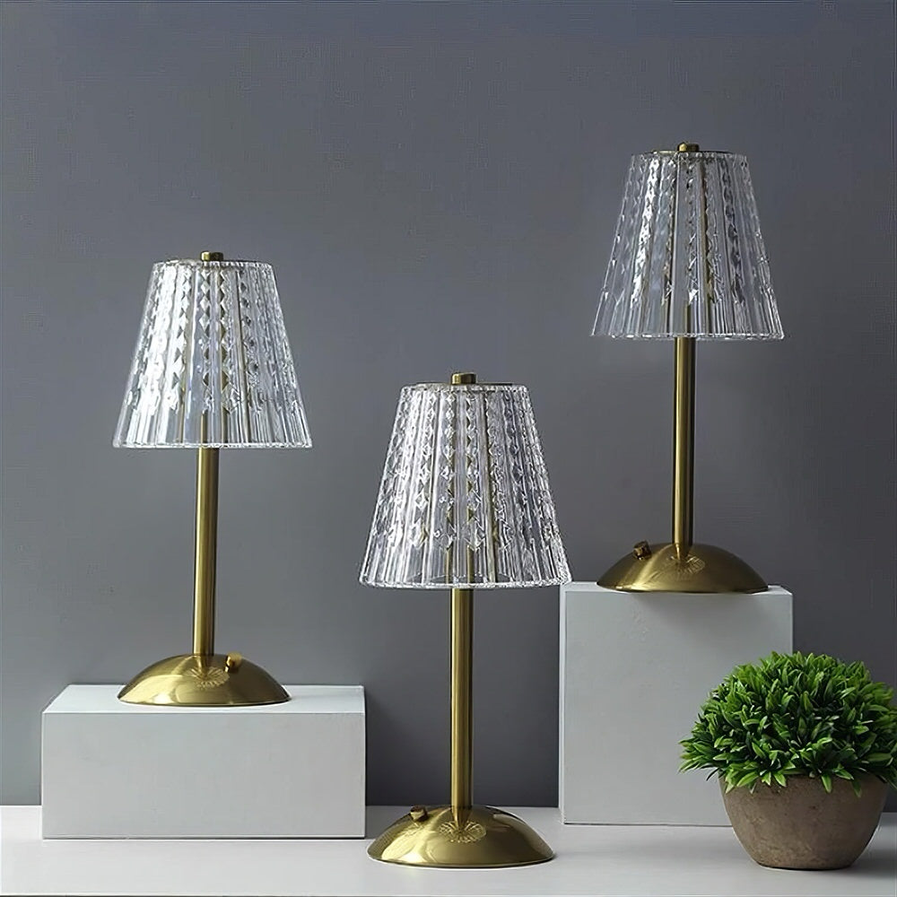 Crystal Shade Rechargeable LED Table Lamp