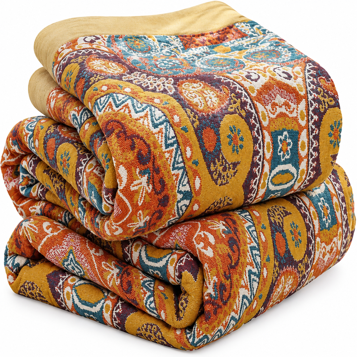Sunrise Boho Reversible Cooling Cotton Blanket