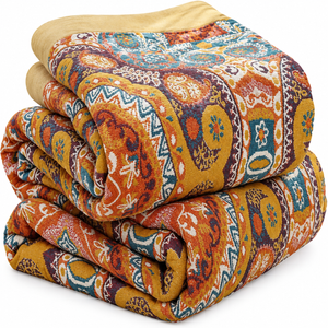 Sunrise Boho Reversible Cooling Cotton Blanket