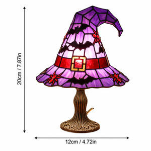 MystiHat Stained Glass Witch Hat Lamp