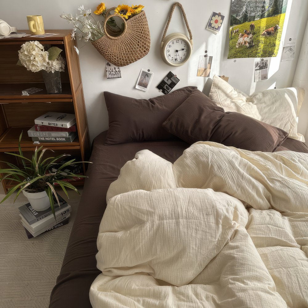 Earthy Tones Beige and Brown Bedding Set