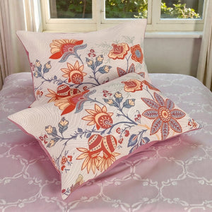Rustic Floral Boho Cotton Pillowcases, 2 Pack
