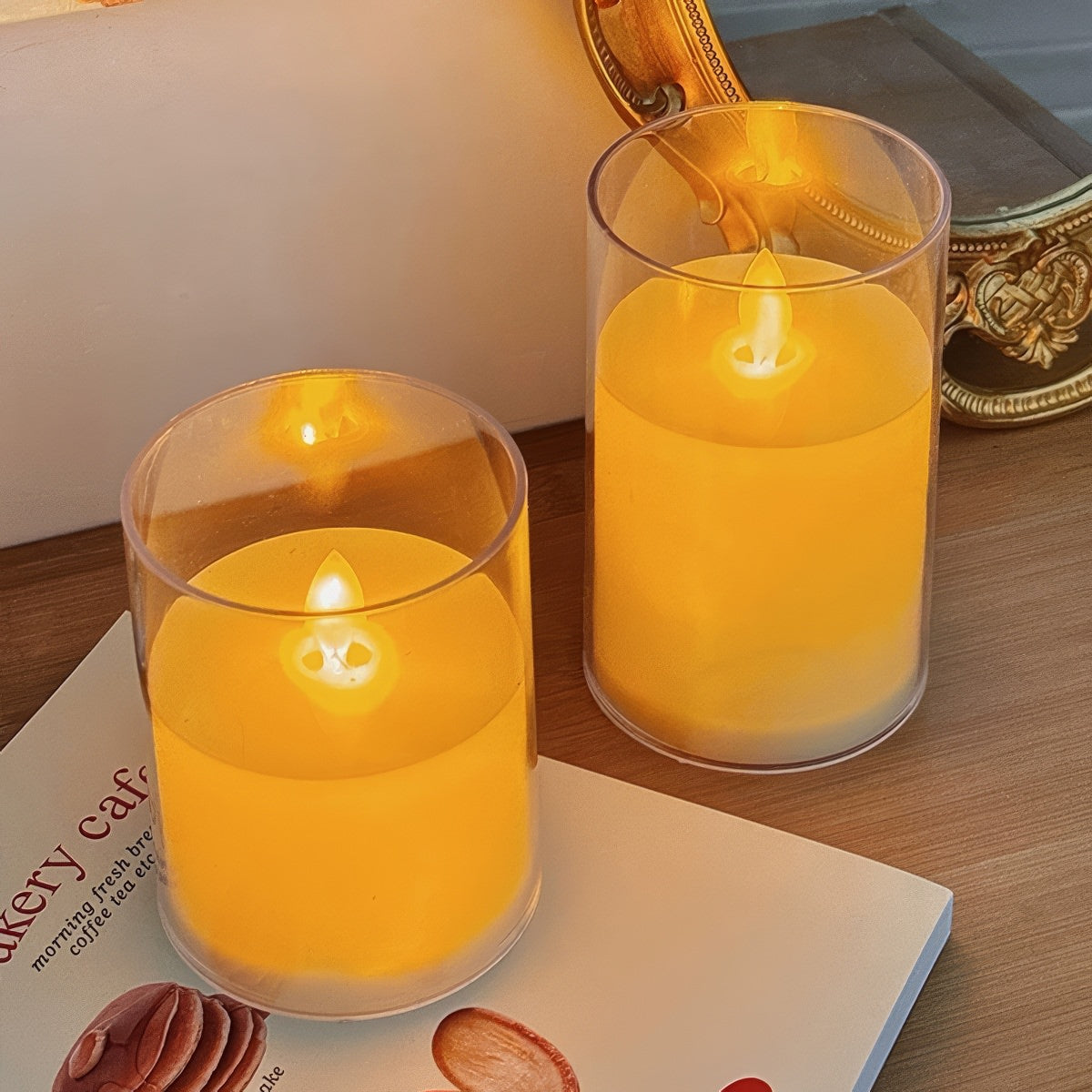 Rivelle Warm Glow LED Flameless Glass Candles