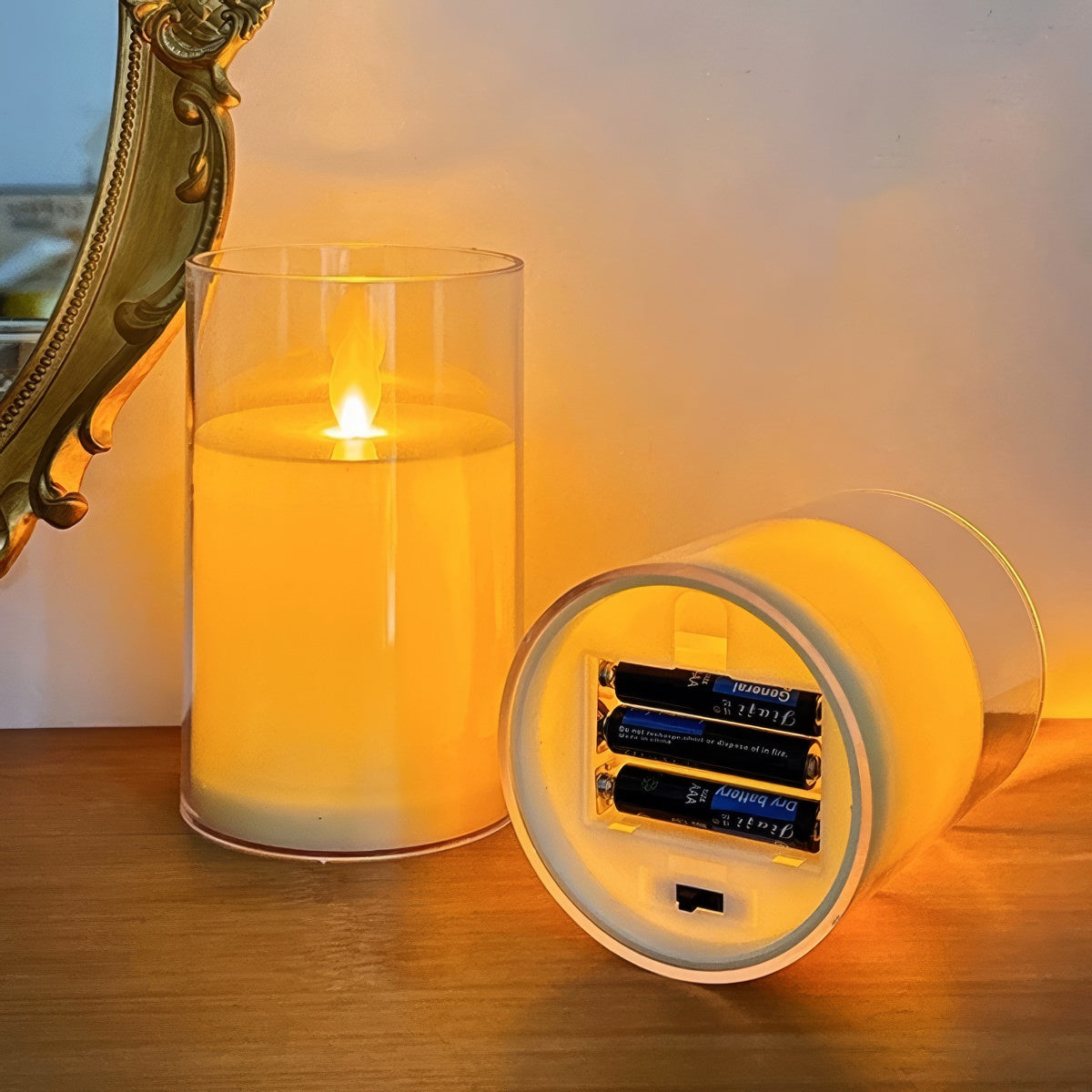 Rivelle Warm Glow LED Flameless Glass Candles
