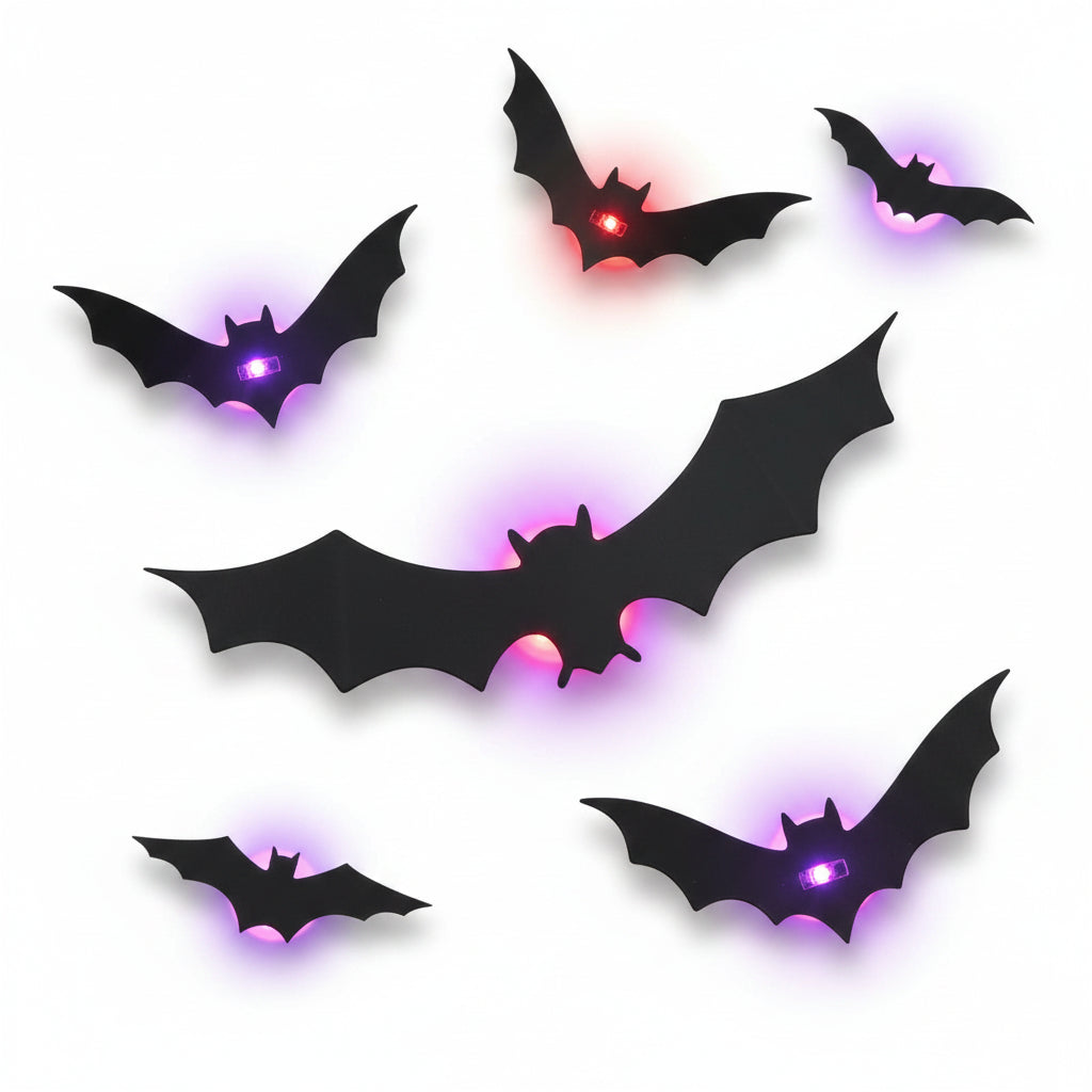 3D Bat Wall Decor for Halloween with LED Accents