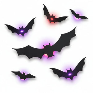 3D Bat Wall Decor for Halloween with LED Accents