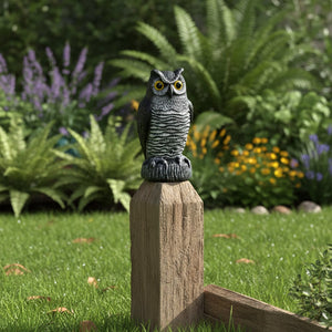 Realistic Owl Statue for Halloween Yard Decor
