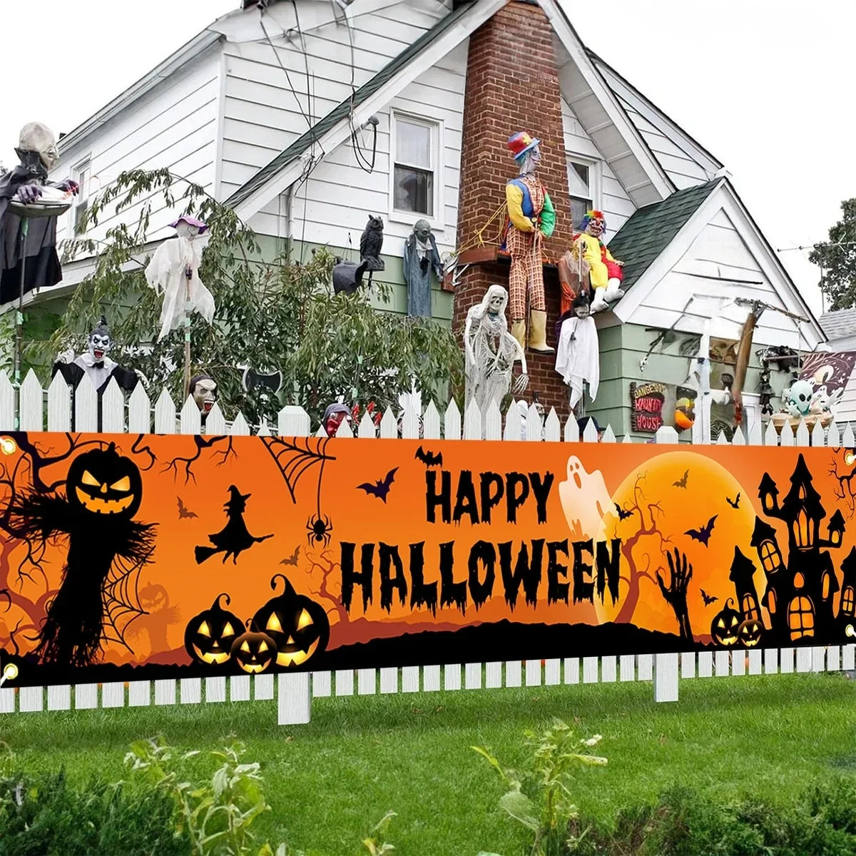 Happy Halloween Banner for Outdoor Yard Decor