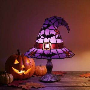 MystiHat Stained Glass Witch Hat Lamp