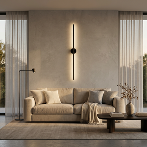 Lune Circular Wall Sconce styled in a modern living room