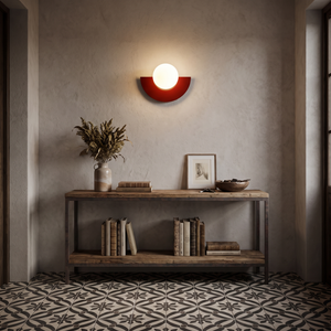 Orbella Wall Sconce Red in entryway