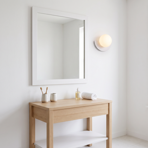 Orbella Wall Sconce White in bathroom