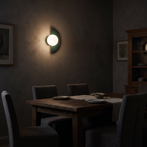 Orbella Wall Sconce Dark Green in dining room