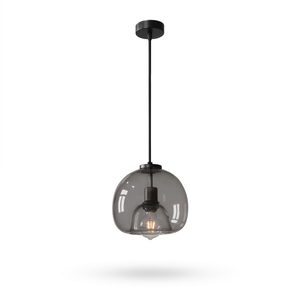 Nessa Pendant Light - Smoke Grey Glass Dome