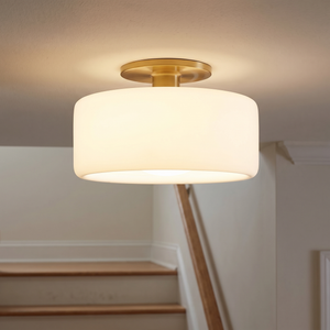 Verano Flush Mount Ceiling Light detail, stairwell landing