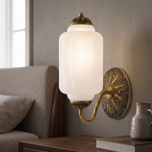 Lisette Milk Glass Wall Sconce detail, bedside