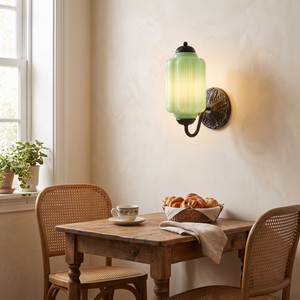 Lisette Milk Glass Wall Sconce - Black, Green