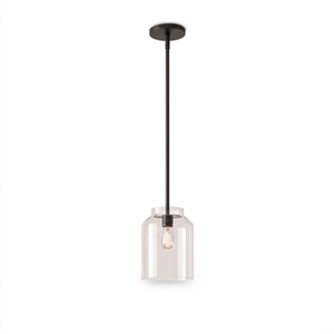 Halden Morandi Pendant Light - Clear Glass, Matte Black