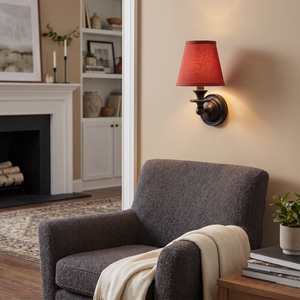 Ondine Drum Shade Wall Sconce - Red Plain living room