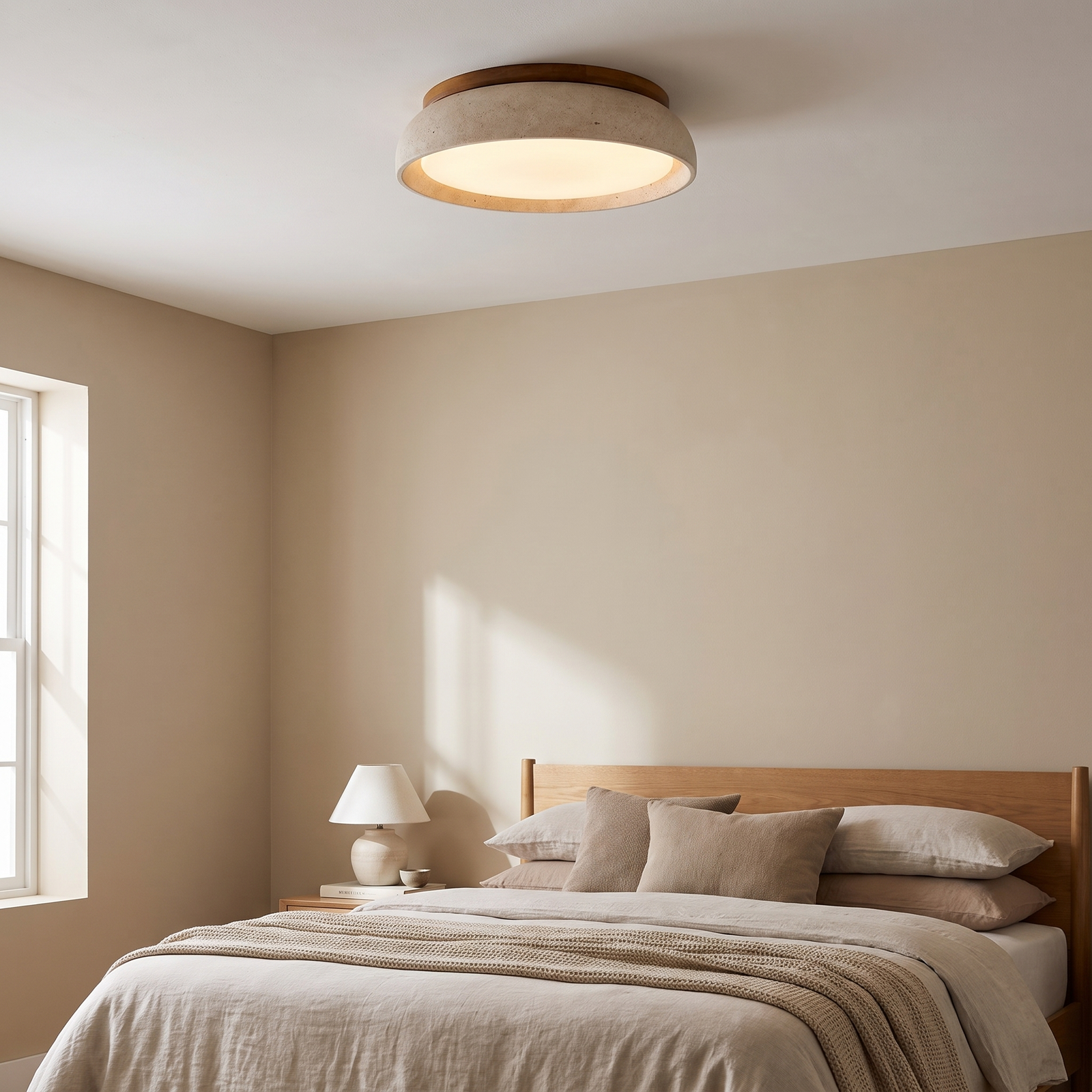 Calder Travertine Ceiling Light - hero