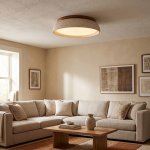 Calder Travertine Ceiling Light - living room