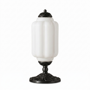 Lisette Vintage Glass Table Lamp - hero white