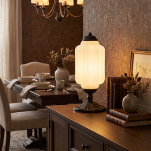 Lisette Vintage Glass Table Lamp - dining room