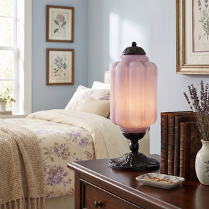 Lisette Vintage Glass Table Lamp - Lavender