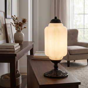 Lisette Vintage Glass Table Lamp - living room