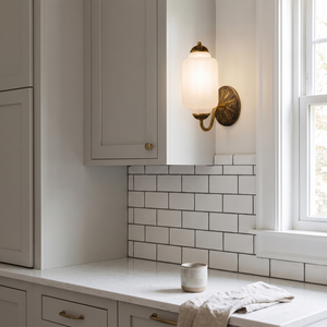 Lisette Milk Glass Wall Sconce kitchen