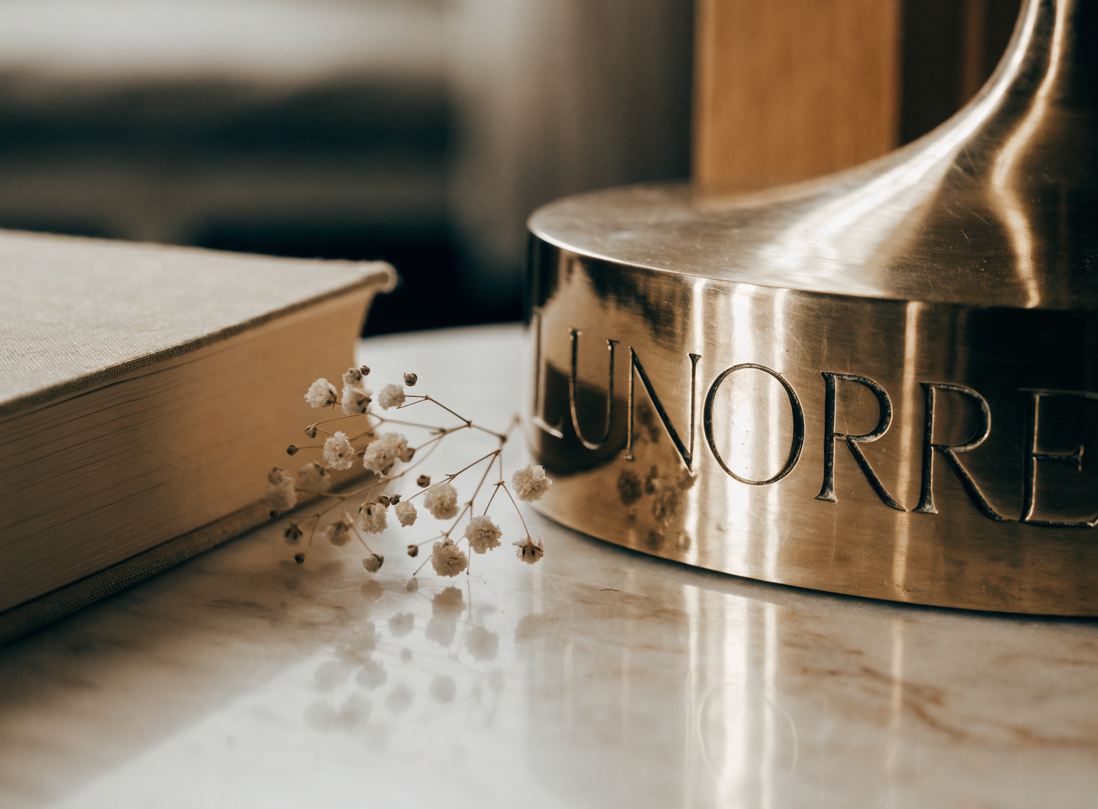 Lunorre brass lamp detail - timeless design