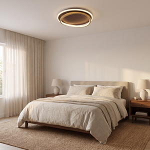 Norra Flush Mount Ceiling Light in a bedroom