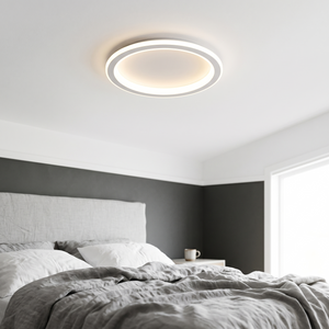 Solvi Round Ceiling Light - White - bright bedroom