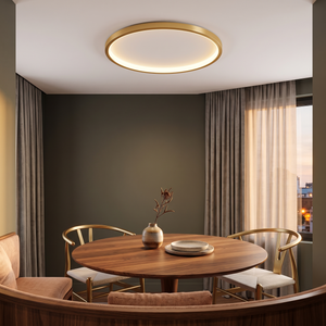 Solvi Round Ceiling Light - Gold - dining nook