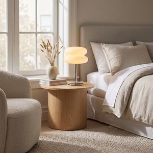 Perla Mushroom Table Lamp - Cream Shine