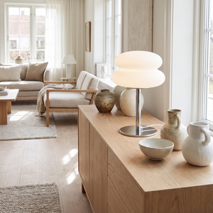 Perla Mushroom Table Lamp - Ivory Light