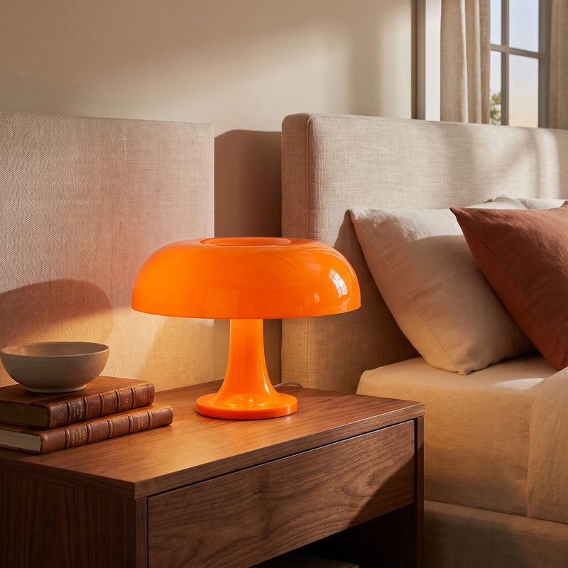 Amara Mushroom Table Lamp - Amber Glow