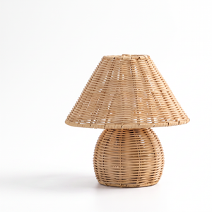 Palma Rattan Table Lamp on pure white background