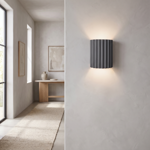 Ondra Ribbed Wall Sconce - Grey
