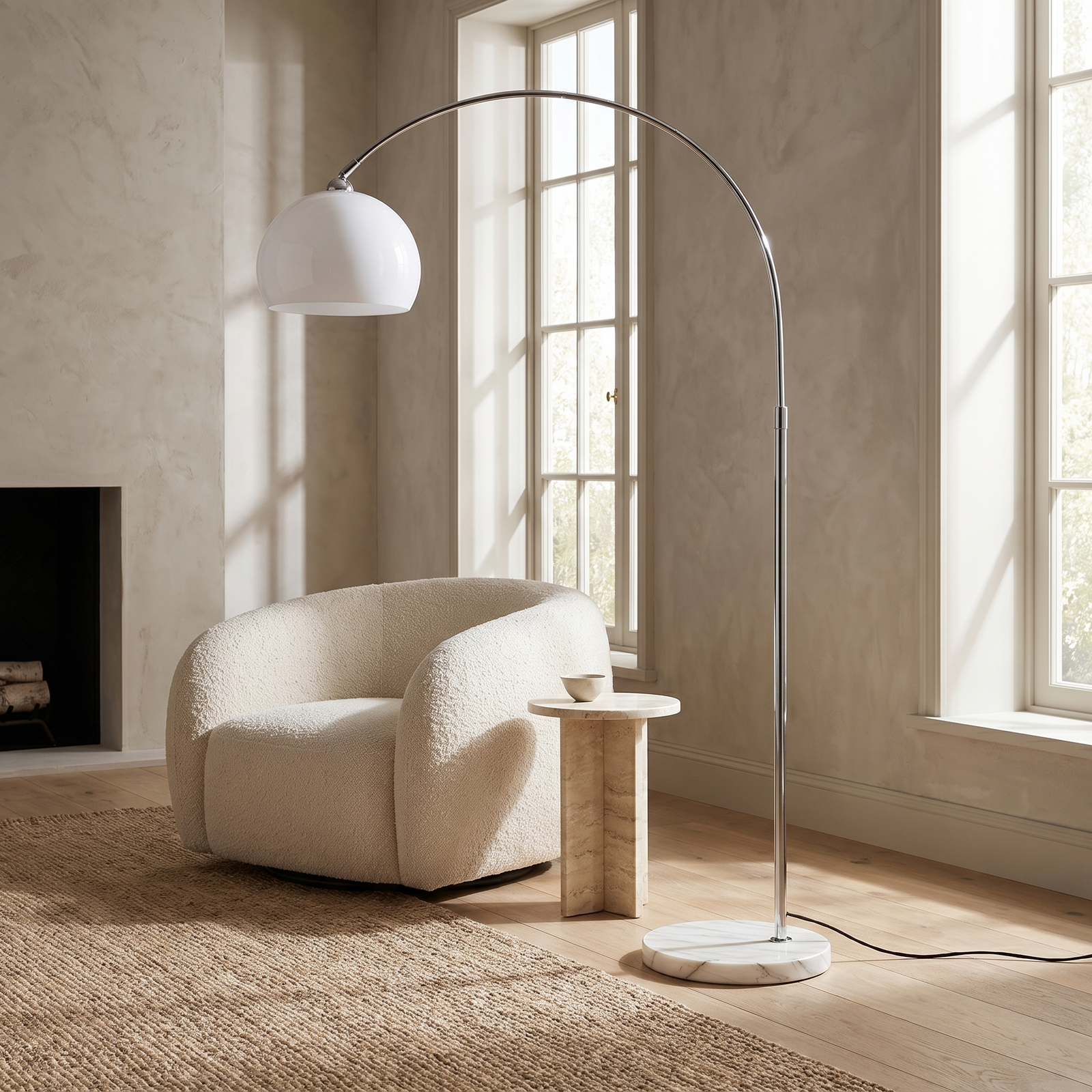 Orbita Arc Floor Lamp on pure white background