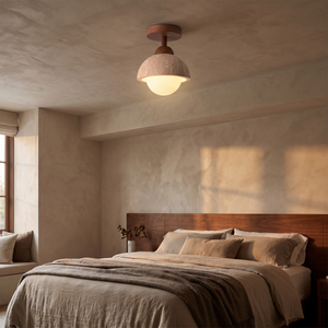 Terrano Travertine Ceiling Lamp - bedroom