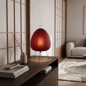 Kiyomi Rice Paper Table Lamp - Red