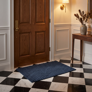 Durable Non-Slip Dirt-Resistant Entry Door Mat - Blue - classic hallway