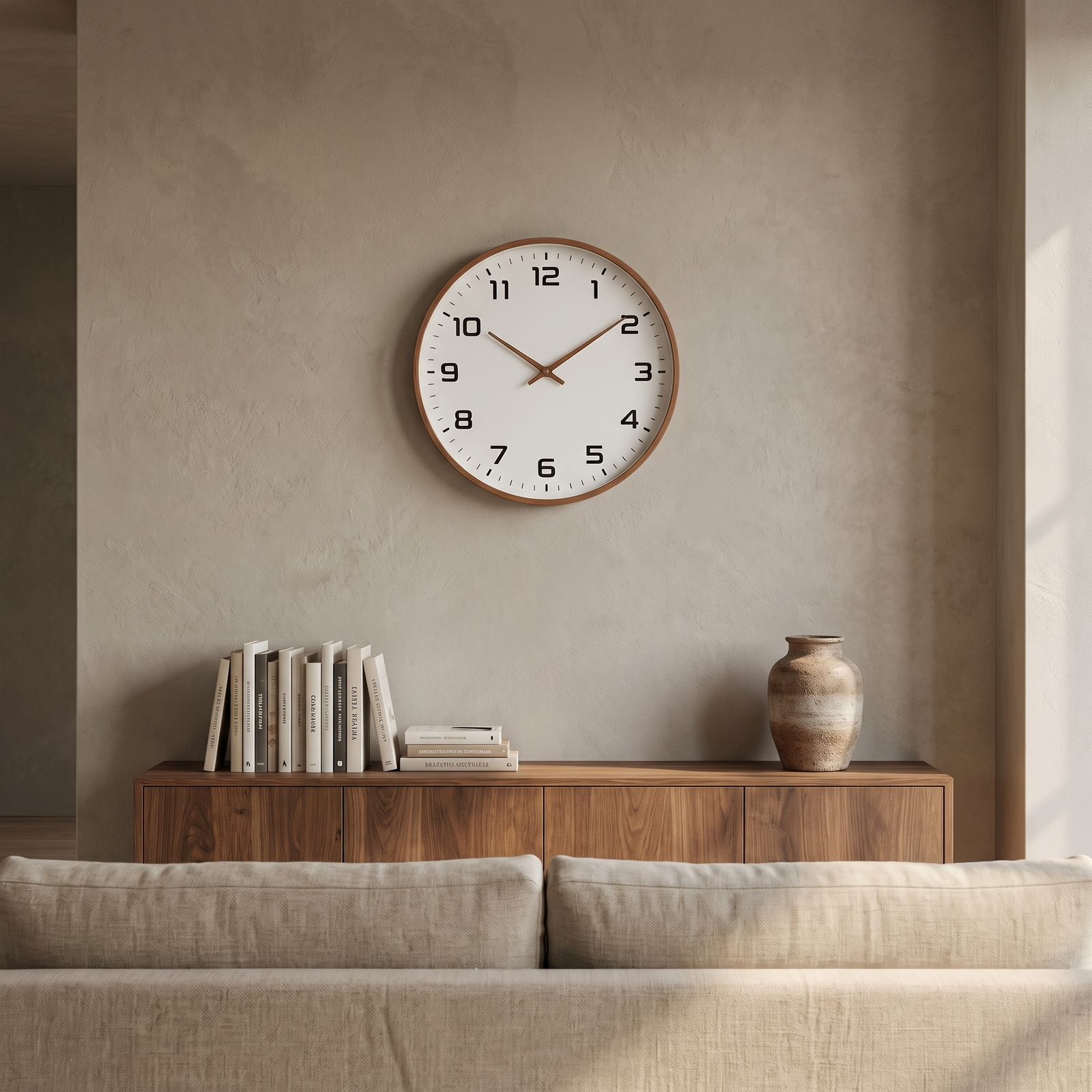 Nordic Minimalist Wood Frame Wall Clock