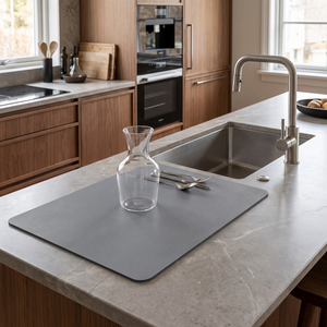 Quick Dry Highly Absorbent Kitchen Dish Mat - Gray - lifestyle