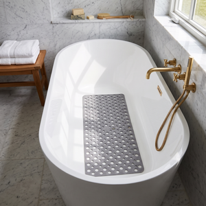 Secure Non-Slip Suction Cup Shower Mat - Gray - lifestyle