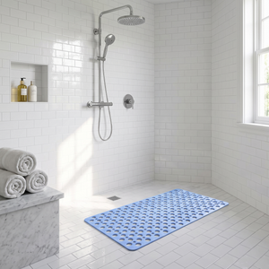 Secure Non-Slip Suction Cup Shower Mat - Blue - lifestyle