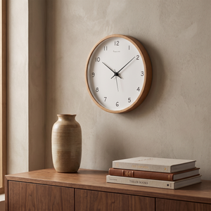 Modern Silent Wooden Analog Wall Clock - Brown - lifestyle