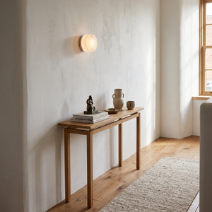 Halo Dimpled Cast Glass Round Wall Sconce - White - lifestyle