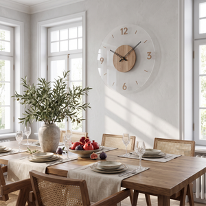 Silent Mid Century Nordic Wooden Wall Clock - 2 - lifestyle